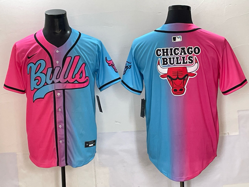 Men Chicago Bulls Nike bank Blue pink NBA 2025 Jersey style 004->chicago bulls->NBA Jersey